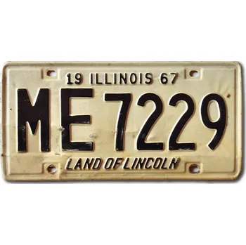 Plechová cedule Americká SPZ Illinois 1967 Land of Lincoln ME 7229