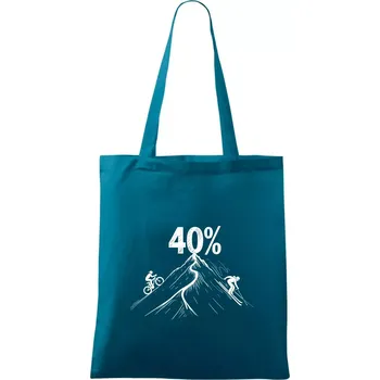 Narozeniny cyklista a lyžař 40 - Taška bavlněná - 42 x 38 cm ( Petrolejová )