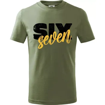 Six seven - písmo - Tričko dětské bavlněné - 122 cm/6 let ( Khaki )