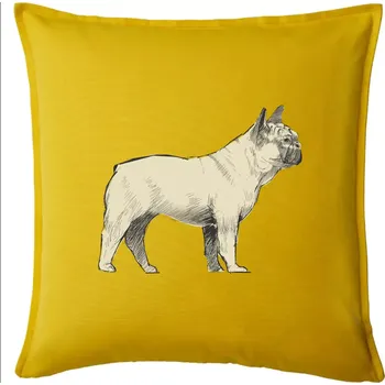 Polštář Vintage French bulldog - Polštář 50x50 - 50x50 - Pouze potah ( Žlutá )
