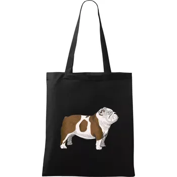 Nákupní taška Vintage English bulldog - Taška bavlněná - 42 x 38 cm ( Černá )