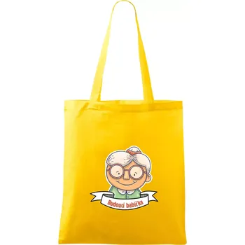 Budoucí babička kreslená - Taška bavlněná - 42 x 38 cm ( Žlutá )