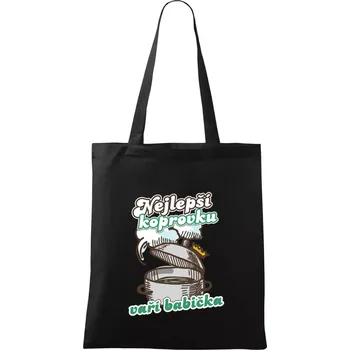 Nákupní taška Nejlepší koprovku vaří babička - Taška bavlněná - 42 x 38 cm ( Černá )