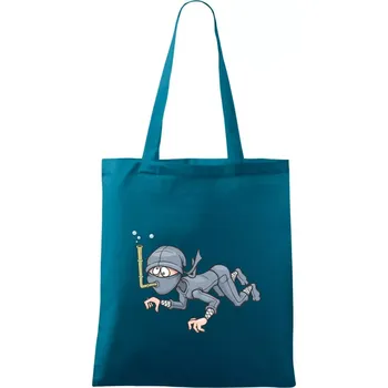 Potapěč bez vzduchu - Taška bavlněná - 42 x 38 cm ( Petrolejová )