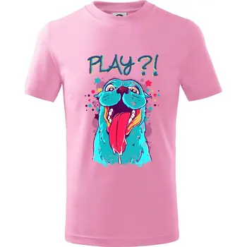 Chlapecké tričko Pes - Play?! - Tričko dětské bavlněné - 146 cm/10 let ( Růžová )