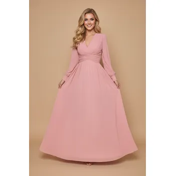 Dámské šaty EVA & LOLA Družičkovské šaty CELIA starorůžové Barva: Růžová, Velikost: M