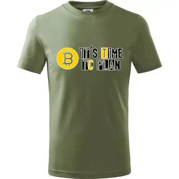 It's time to plan bitcoin - Tričko dětské bavlněné - 134 cm/8 let ( Khaki )