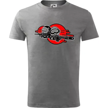 Chlapecké tričko Airsoft 2 hráči - Tričko dětské bavlněné - 134 cm/8 let ( Tmavě šedý melír )