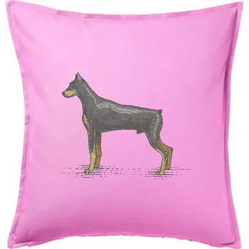 Polštář Vintage Dobrman - Polštář 50x50 - 50x50 - Pouze potah ( Růžová )