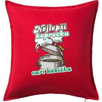 Polštář Nejlepší koprovku vaří babička - Polštář 50x50 - 50x50 - Pouze potah ( Červená )