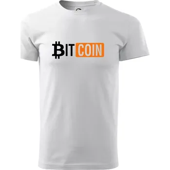 Bitcoin nápis - Triko extra velké (5-8XL) - 6XL ( Bílá )
