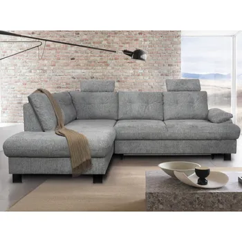Sedací souprava Rohová sedačka Roxy, holubí šedá látka, levý roh