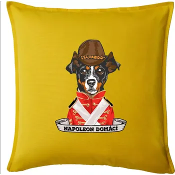 Polštář Napoleon domácí pes kříženec - Polštář 50x50 - 50x50 - Pouze potah ( Žlutá )