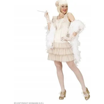 Dámské oblečení Šaty retro 20. léta charleston BÉŽOVÁ S