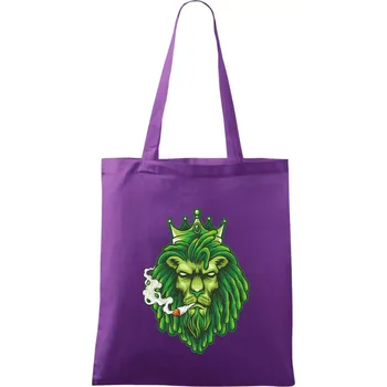 Zhulený lev zelený - Taška bavlněná - 42 x 38 cm ( Fialová )