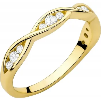 Prsten STŘÍBRNÝ PRSTÝNEK 925 Pletený se ZIRKONY vel. 12