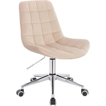 LuxuryForm DESIGN Kosmetická židle PARIS VELUR na stříbrné podstavě s kolečky - krémová