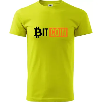 Pánské oblečení Bitcoin nápis - Klasické pánské triko vyšší gramáže - S ( Limetková )