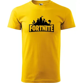Pánské tričko Sablio Tričko s potiskem Fortnite Pevnost - žluté 4XL