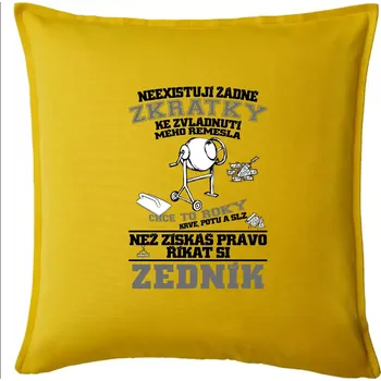 Polštář Zedník zkratky - Polštář 50x50 - 50x50 - Pouze potah ( Žlutá )