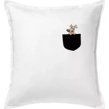 Polštář Pes v kapse - Polštář 50x50 - 50x50 - Pouze potah ( Bílá )