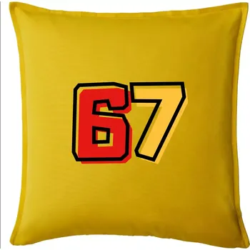Polštář 67 - čísla - Polštář 50x50 - 50x50 - Pouze potah ( Žlutá )