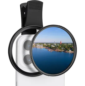 K&F CONCEPT 67MM universal mobile phone holder, equipped with CPL filter, lens coating, +1pc vacuum