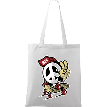 Peaceák - Taška bavlněná - 42 x 38 cm ( Bílá )