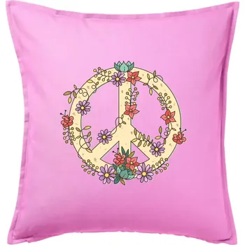 Polštář Peace symbol pískový - Polštář 50x50 - 50x50 - Pouze potah ( Růžová )