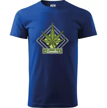 Cannabis list kosočtverec - Triko extra velké (5-8XL) - 8XL ( Královská modrá )