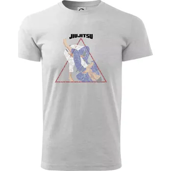 Pánské tričko Jiu jitsu triangle - Triko extra velké (5-8XL) - 8XL ( Světlešedý Melír )