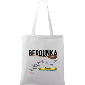 Mapa řeky Berounky - Taška bavlněná - 42 x 38 cm ( Bílá )
