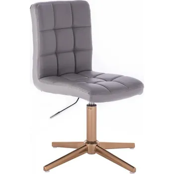 LuxuryForm DESIGN Kosmetická židle TOLEDO na zlatém kříži - šedá