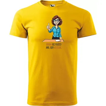 Pánské tričko Sablio Tričko s potiskem Ano, jsem učitelka - žluté 5XL