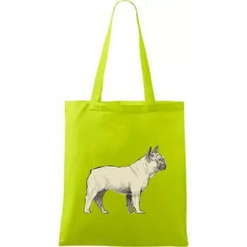 Vintage French bulldog - Taška bavlněná - 42 x 38 cm ( Limetková )