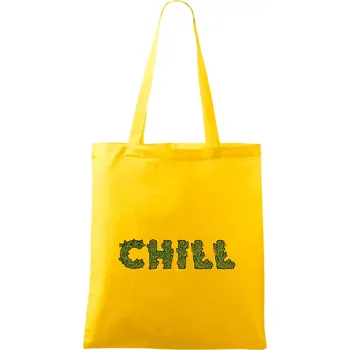 Konopí nápis chill - Taška bavlněná - 42 x 38 cm ( Žlutá )