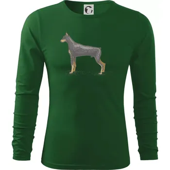 Pánské oblečení Vintage Dobrman - Triko s dlouhým rukávem FIT-T long sleeve - S ( Lahvově zelená )