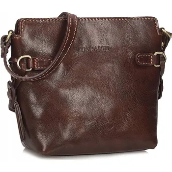 Toscanio kabelka, typ kabelka přes rameno, z pravé hovězí kůže, hnědá