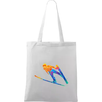 Skokan na lyžích splash - Taška bavlněná - 42 x 38 cm ( Bílá )