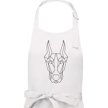 Kuchyňská zástěra Dobrman - Geometrie - Dámská zástěra na vaření - Univerzální velikost ( Bílá )
