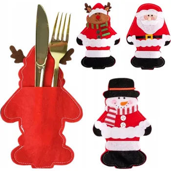 Vánoční dekorace Vánoční pouzdro obaly na příbory, vánoční motiv, 3 ks