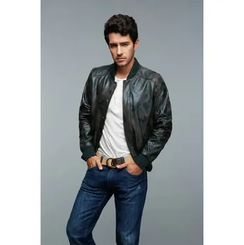 Moto bunda Leather Fashion Bomber bunda z telecí kůže s maskáčovým designem Velikost: L, Barva (Varianta): Camouflage Color