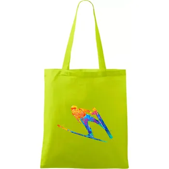 Skokan na lyžích splash - Taška bavlněná - 42 x 38 cm ( Limetková )