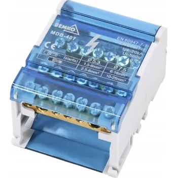 Rozvaděč Bemko Rozvodný blok 4x7, můstek na lištu, 28 svorek