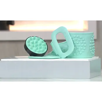 Silikonová mycí houba na záda plus masážní mycí kartáč na vlasy Relax Vita