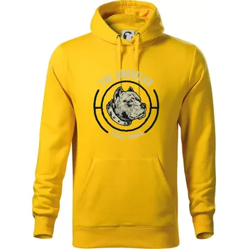 Pánská mikina Americký pitbull terier hlava - Mikina pánská Cape s kapucí - XL ( Žlutá )