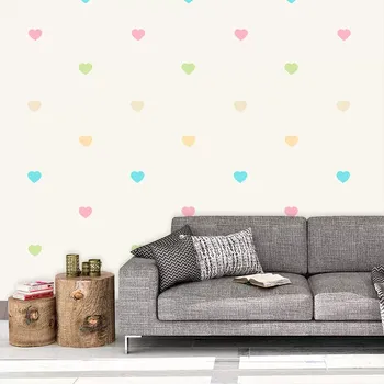 Tapeta Sablio Tapeta Barevná srdíčka na béžové - 125x75 cm