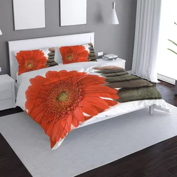 Povlečení Sablio Povlečení Gerbera s kameny - 140x220 / 90x70