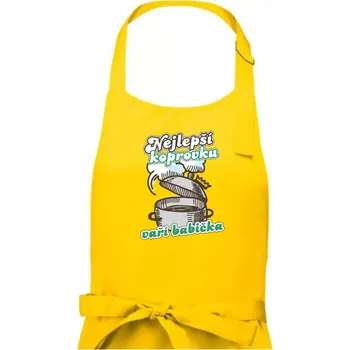 Kuchyňská zástěra Nejlepší koprovku vaří babička - Dámská zástěra na vaření - Univerzální velikost ( Žlutá )
