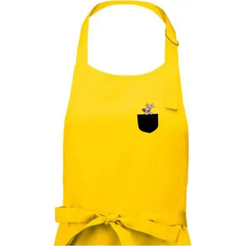 Kuchyňská zástěra Pes v kapse - Dámská zástěra na vaření - Univerzální velikost ( Žlutá )